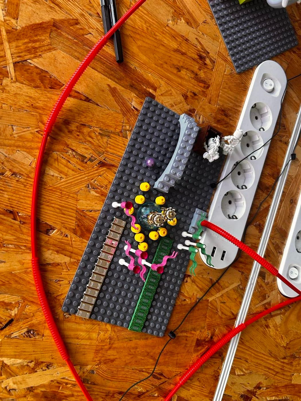 Close-up of LEGO model detail